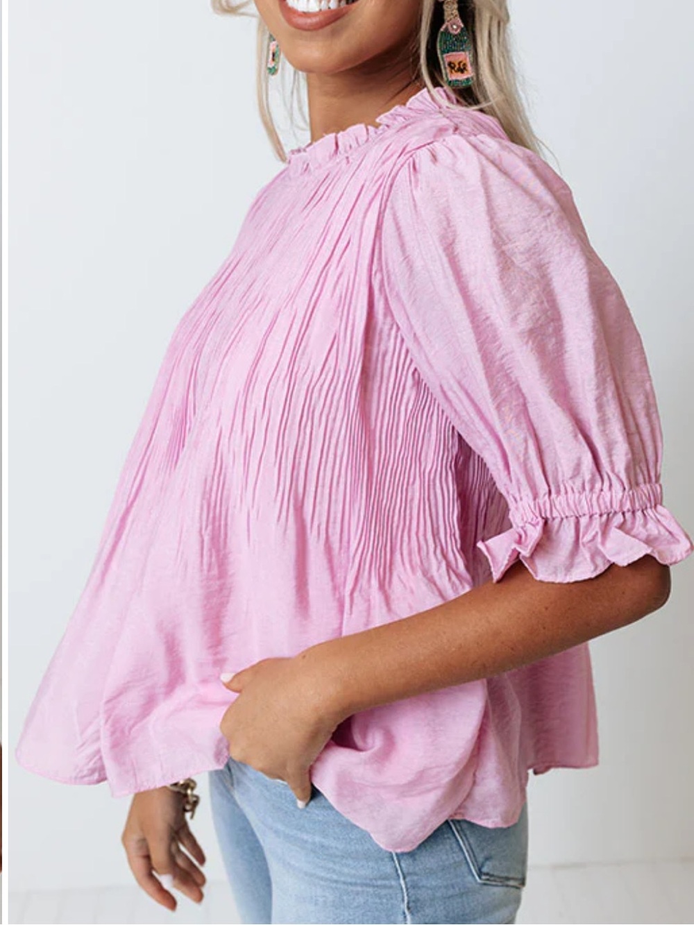 IMPRESSIONS SOUTHERN CHIC TOP IN PINK• Size Large - Picture 12 of 14